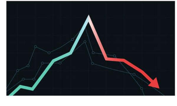 A graph that is trending down in the long term