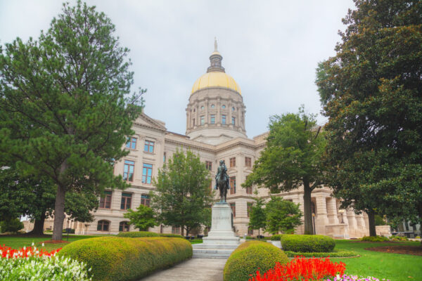 Georgia State Capitol building in Atlanta in the evening